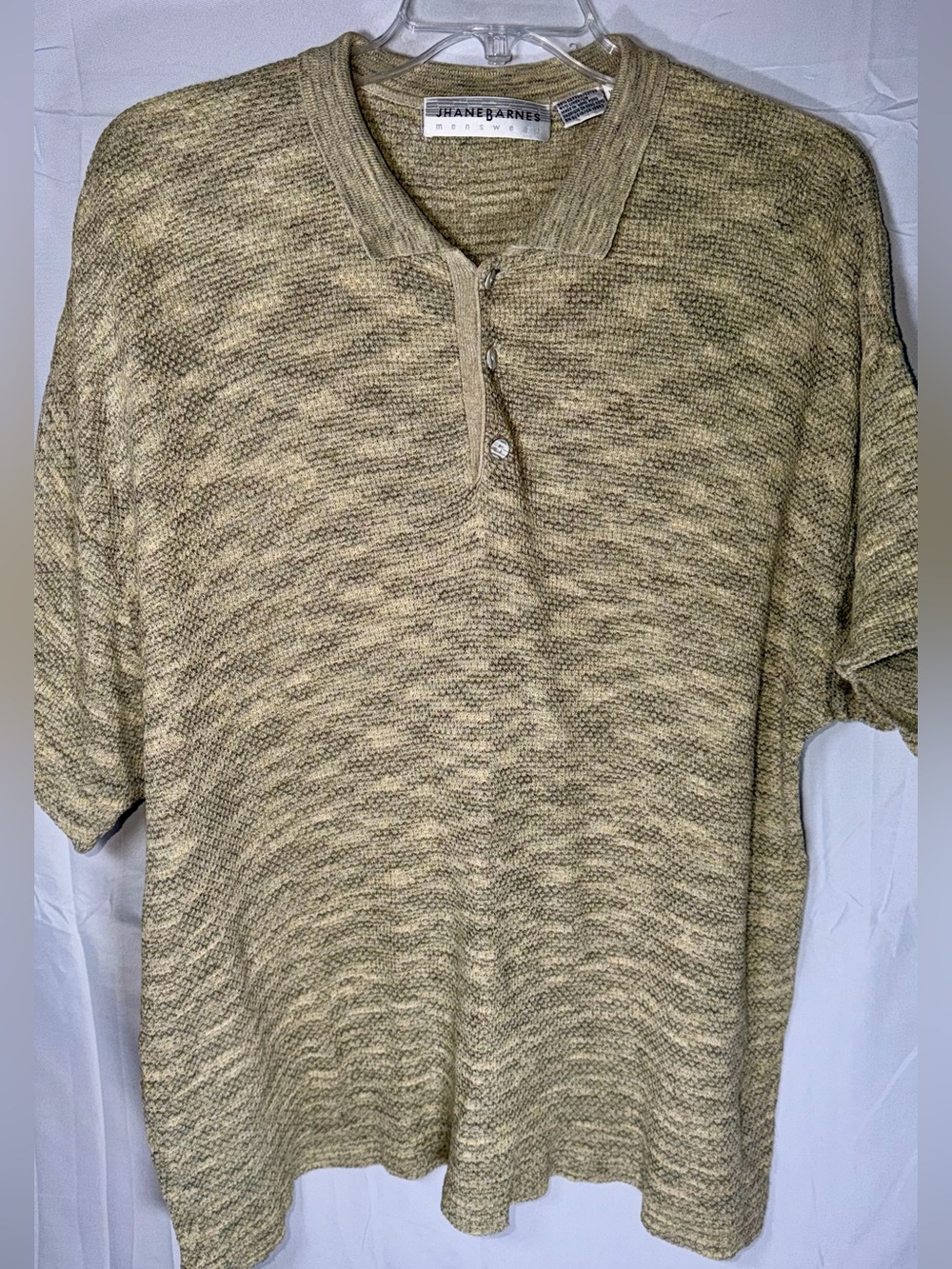 Jhane Barnes 90’s vintage textured knit polo shirt